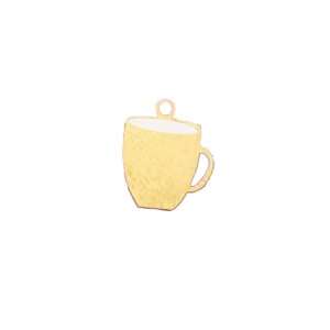 Coffee Cup Charm 14K Gold Filled & Sterling Silver
