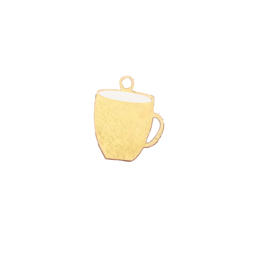 Coffee Cup Charm 14K Gold Filled & Sterling Silver