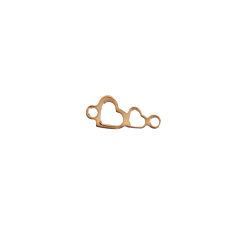 Double Heart Connector 14K Gold Filled & Sterling Silver