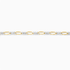Mixed Metal 14K Gold Filled & Silver Figaro Chain