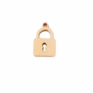 Lock Charm 14K Gold Filled & Sterling Silver