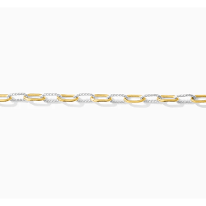 Mixed Metal 14K Gold Filled & Silver Paperclip Chain