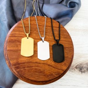 Military Dog Tag Box Chain Necklace