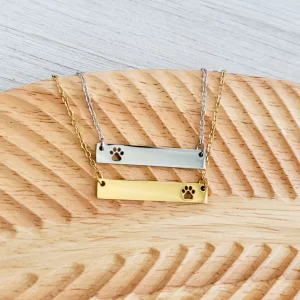 Paw Print Cutout Horizontal Necklace