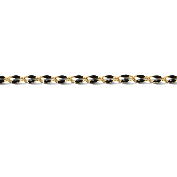 Black Enamel 14K Gold Filled Chain